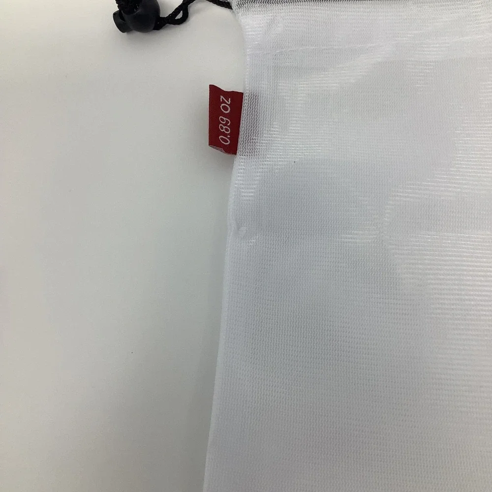 2 Pcs White Mesh Drawstring Bags Reusable Produce Bags Laundry Bags Storage Bags